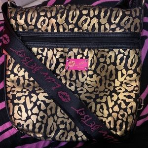Betsey Johnson gold cheetah purse